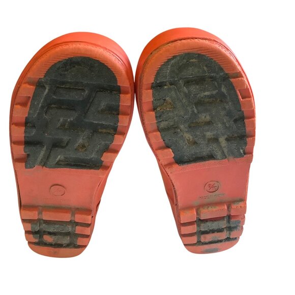 Fireman Kids Rubber Rain Boots Size 9/10 Black & Red Fire Dept Logo Waterproof - Picture 4 of 5